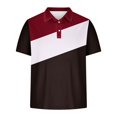 thumbnail image 4 of ylioge S-4X Big & Tall Golf Tees for Men Plus Size Short Sleeve T Shirts Button Collared Pullover Slim Color-Block Casual Breathable Athletic Tops Clearance, 4 of 5
