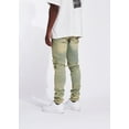 thumbnail image 4 of Crysp Denim Men's Distressed Rip & Repair Sand Wash Skinny Fit Stretch Jeans (28, Sand Wash), 4 of 7