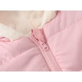 thumbnail image 6 of NAISIBABY Boys Girls Quilted Coat, Solid Color Plush Thicken Zip Up Hooded Winter Casual Coat Pink 5-6T, 6 of 9