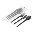 thumbnail image 2 of Restaurantware Cutlery Set 100 Pack of 6.5 Inch Plastic Sustainable Individually Wrapped Heat-Resistant Black Disposable Flatware Durable Fork, Knife and Spoons, 2 of 11