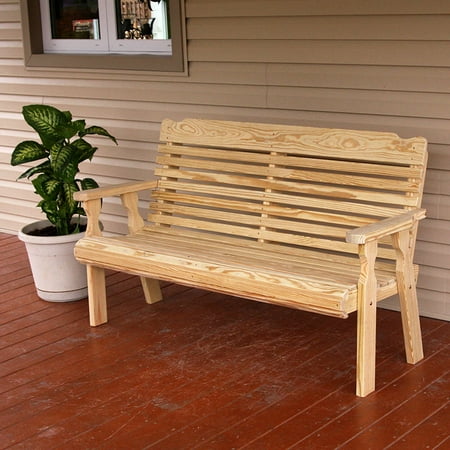 - Amish Heavy Duty 800 Lb Classic Pressure Treated Garden Bench (4 Foot, Unfinished)
