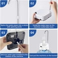 thumbnail image 5 of 1 pieza (blanco) Dispensador de botellas de agua de escritorio, bomba automática de botellas de agua potable con carga USB para botellas universales, dispensador de agua eléctrico portátil para el hogar, oficina   JM, 5 of 5