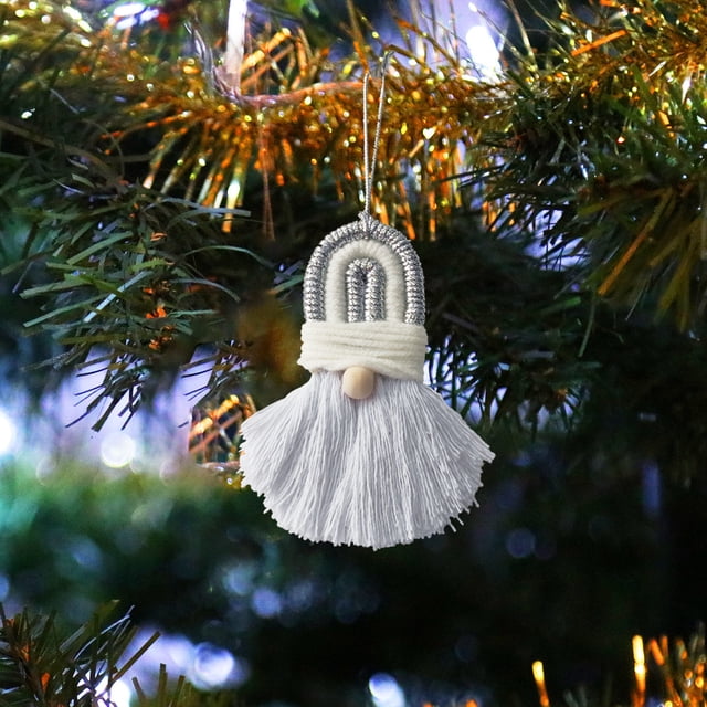 Fiudx Adorno de Papá Noel, Diseño Artesanal de Cuerda de Algodón, Decoración de Ensueño para El Árbol de Navidad, Elegante Regalo Navideño, Adorno para La Pared Del Hogar, Accesorio para Fiestas Navi
