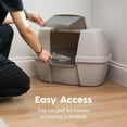 thumbnail image 4 of IRIS USA Large Corner Cat Litter Box with Lid | Enclosed Design, Scoop, Handle & Buckles, Gray, 4 of 9