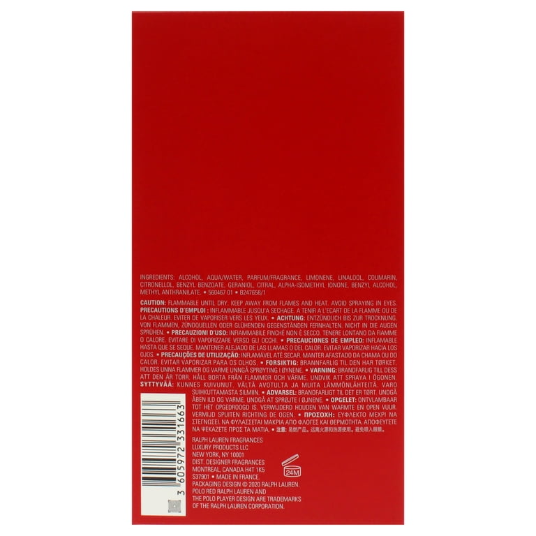 Ralph Lauren Polo Red Eau De Parfum Spray Energizing Fragrance 6.7 oz Walmart