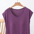 thumbnail image 4 of QSXADF Pajama Tops For Women Sleep Shirt Pajama Shirt Sleeveless Crew Neck Lightweight Ruffle Women Summer Pajamas Soft Loungewear, 4 of 5