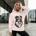 thumbnail image 5 of SCRAWLGOD Dog Print Hoodies for Women Pullover Graphic Sweaters for Women Trendy Leisure Hooded Sweatshirt Women Plus Size XL Crew Neck Ladies Hoodie Sweaters for Running, 5 of 7