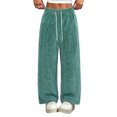 thumbnail image 3 of Women's Fleece Pajama Pants Mid Weight Warm Lounge Bottoms Drawstring Elastic Waist Casual Soft Sleepwear, 3 of 7