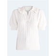 thumbnail image 5 of Free Assembly Women's Ruffle Collar Sweater with Short Sleeves, Midweight, Sizes XS-XXL, 5 of 5