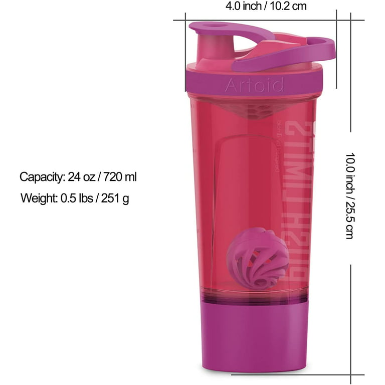 Shaker Bottle For Protein Blender And Pre Workout, (red), Super