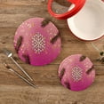 thumbnail image 2 of GZHJMY Pink Christmas Snowflake Trivets Pot Holders Set of 2, Hot Pads, Table Mats,Placemats Set for Cooking and Baking, Cotton Braided Hot Pads, 7.09"+9.45", 2 of 7