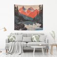 thumbnail image 2 of Yayeee Tapestry Wall Hanging for Bedroom 60" x 40" Living Room Home Wall Art Decor, Mountains At Dawn, 2 of 7