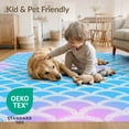 thumbnail image 4 of ODIKA 4'x6' Washable Area Rug Pet Friendly, Non-Shedding Fish Ombre Glitter Look Scale Seashell Mermaid Gradient Refined for Bedroom, Reading Nook, 4 of 7