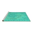 thumbnail image 2 of Ahgly Company Machine Washable Indoor Square Persian Turquoise Blue Traditional Area Rugs, 6' Square, 2 of 4