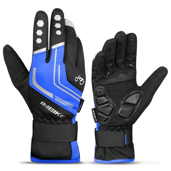 EMMO Gants d'Hiver en Molleton Réfléchissant avec Fonction Écran Tactile, Idéaux pour les Cyclistes, le Cyclisme, les Motocyclettes, les Trottinettes Électriques et les Cyclomoteurs Électriques (Rembourrage Ergonomique et Paume Antidérapante pour les Sorties par Temps Froid)
