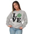 thumbnail image 5 of St Patrick's Day Shamrock Love Women Crewneck Sweatshirt Brisco Brands S, 5 of 6