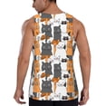 thumbnail image 3 of Fotbe Funny Cats Pattern Men's Quick Dry Workout Tank Top Gym Muscle Tee Fitness Bodybuilding Sleeveless T Shirt Breathable Workout Shirt-4X-Large, 3 of 9