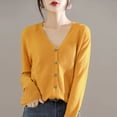 thumbnail image 1 of V-Neck Mid-Length Thin Sweater Cardigan Pure Color Spring Summer Breathable Stretchable Open Front Knitted Vest Women's Fashion, 1 of 5