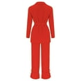 thumbnail image 3 of WXLWZYWL Womens Suits Blazer and Pants Long Sleeve Solid Suit Pants Casual Elegant Business Suit Sets Red, 3 of 4