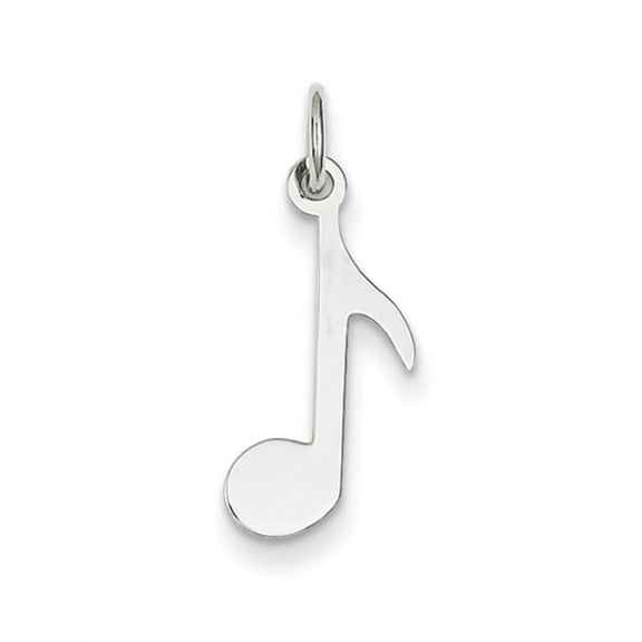 925 Sterling Silver Solid Polished Musical Note Charm 19x9.5mm Wide Pendant Necklace for Women