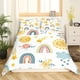 YST Girls Rainbow Full Bedding Set,Stars And Sun Kids Comforter Cover Cute Flowers Clouds Love Hearts Duvet Cover Boys Cartoon Children Bed Set Rainbow Bedroom Decor 2 Pillow Cases - image 2 of 5