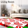 thumbnail image 2 of ODIKA 2'x3' Machine Washable Non-Slip Area Rug, Peppermint Twist with Traditional Checkered Borders Christmas High Traffic Rug with Pad, Red, 621871, 2 of 8