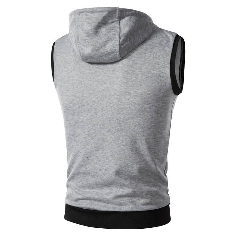 Slim fit sleeveless 2024 hoodie