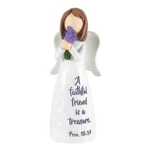 A Faithful Friend Is A Treasure Angel Figurine