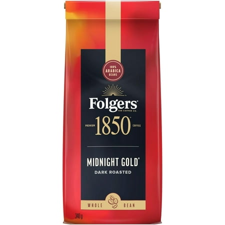 Folgers, 1850 Midnight Gold, Whole Bean Coffee, 340g/12oz.