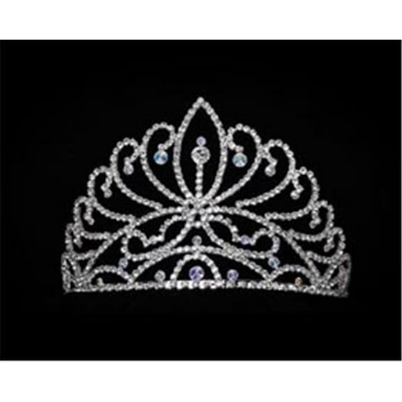 Silver Rhinestone Tiara - AB Stone