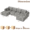 thumbnail image 2 of ChVans 140" U-Shaped Sectional Sofa with Convertible Left/Right Ottoman, Boneless Sofa with Oversized Chaise & Layered Cushion, Upholstered Couches for Living Room Bedroom, No Assembly, 2 of 9