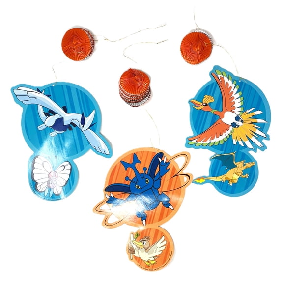 2000 Pokemon Charizard Butterfree & More Hanging Dangling Party Decorations - Pack of 3