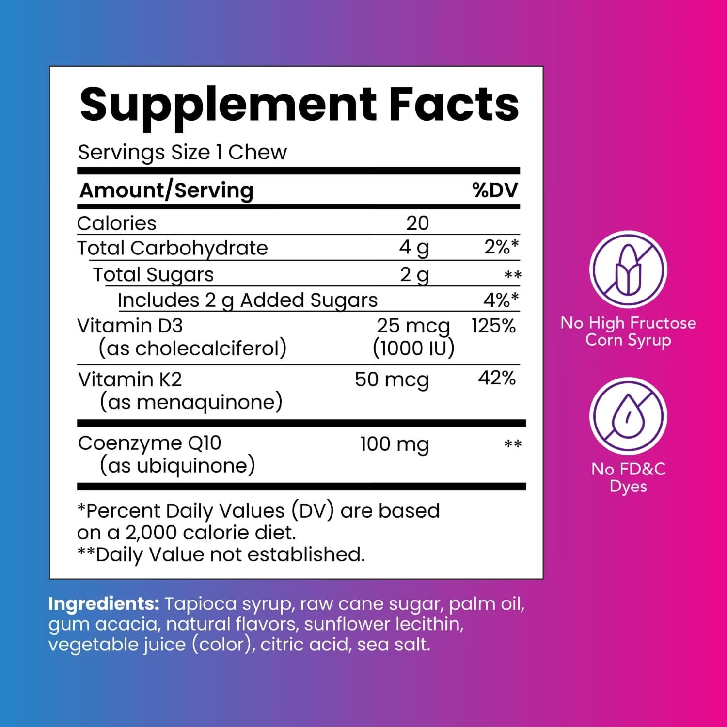 Viactiv CoQ10 Cardio Complete With Vitamins D3 + K2, Fruit Fusion, 30 Soft Chews