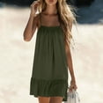 thumbnail image 6 of Horkkom Mini Dresses for Women Solid Color Camisole Summer Dresses Beach Travel Vacation Sundresses, S-2XL, 6 of 9