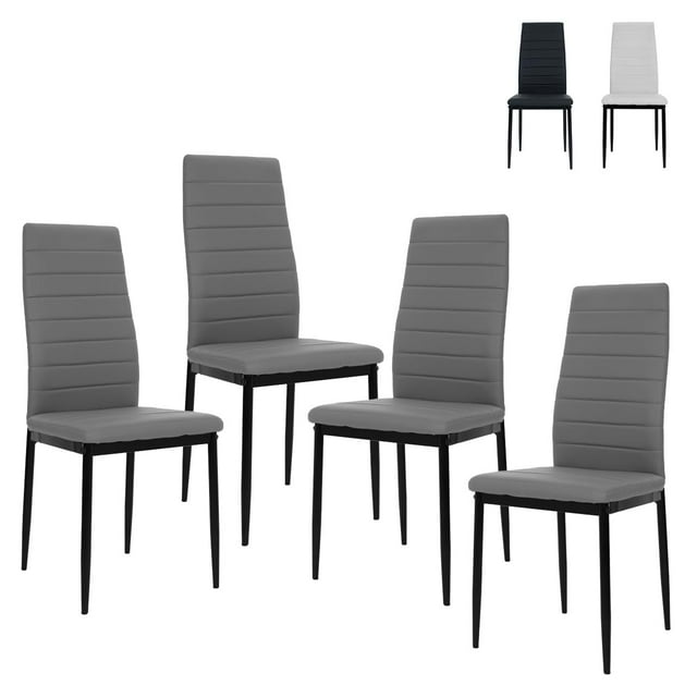 Set De 4 Sillas Comedor Minimalista Moderno Respaldo Alto