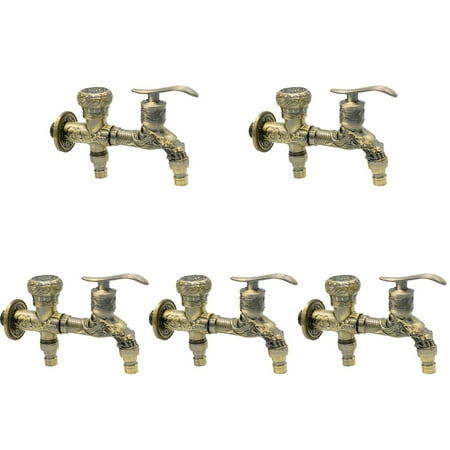 

FRCOLOR 5pcs Dual Outlet Faucet Wall Mounted Faucet Faucet for Washing Machine Bathroom Laundry Room