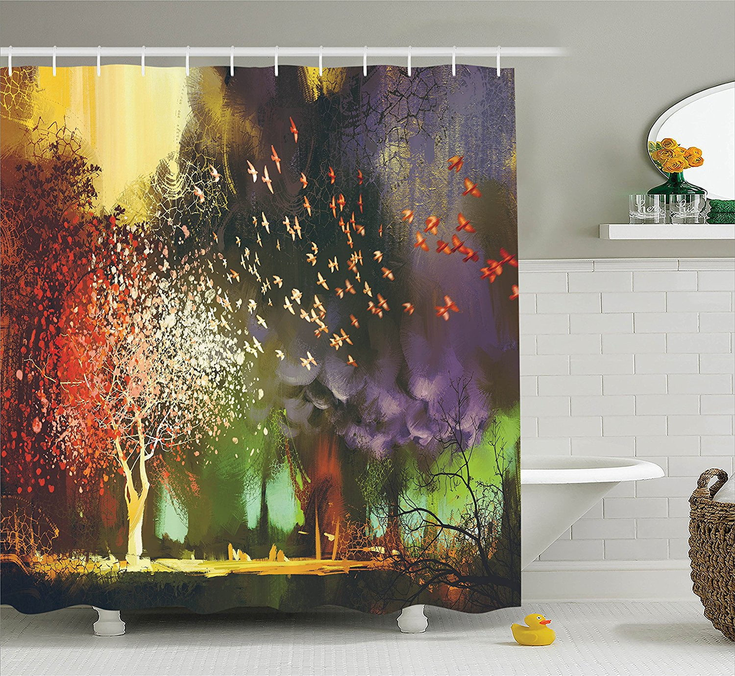 Fantasy House Decor Shower Curtain Set By , Fairy Forest With