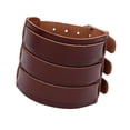 thumbnail image 2 of Pulsera de puño para hombre, pulsera artesanal para el día de San Valentín, regalo de cumpleaños para hombre Marrón, 2 of 10