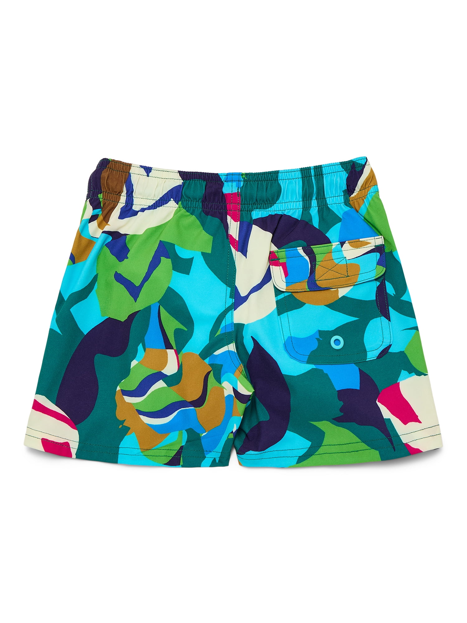 Wonder Nation Boys Family Swim Trunks with UPF50, Sizes 4-18 & Husky