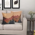 thumbnail image 2 of shiyou-Boho Abstract Mountain Pillow Covers 18x18 Inch Set of 2 Nature Landscape Sunset Forest Print Decoration Throw Pillows Green Tree Square Linen Cushion Case For Home Room Bed Sofa Outdoor Indoo, 2 of 4