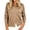 Khaki-02, variant on Women Collared Button‑Front Knit Cardigan, Long‑Sleeve Lightweight Sweater Jacket with Chest Pocket and Gold Decor Buttons