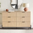 thumbnail image 4 of Miekor Furniture Mid-Century 6-Drawer Dresser with Reeded Drawer Fronts, Coastal Oak BS7682, 4 of 6