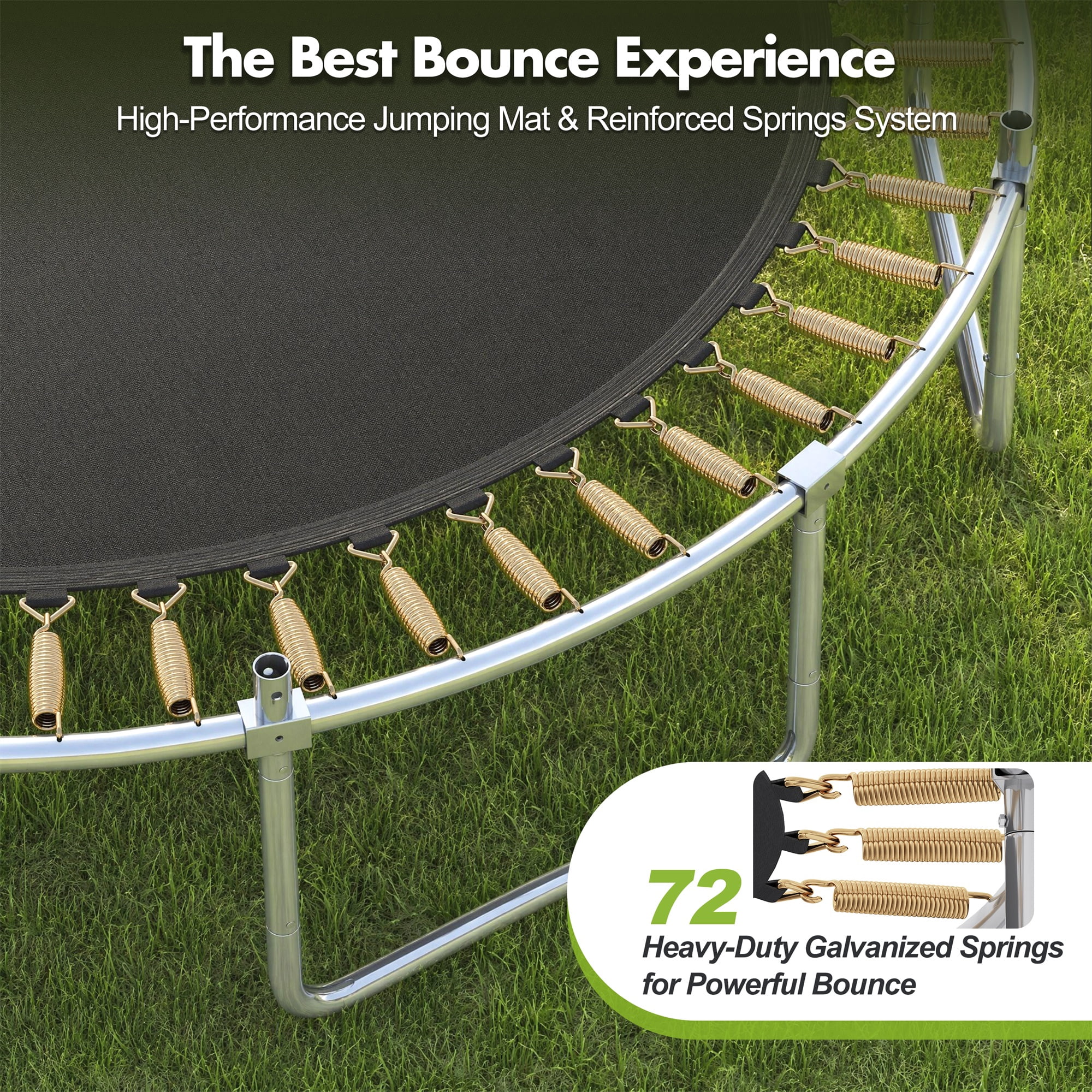 Alvantor 14Ft Trampoline for Kids, Recreational Trampoline with Enclosure Net and Ladder Green