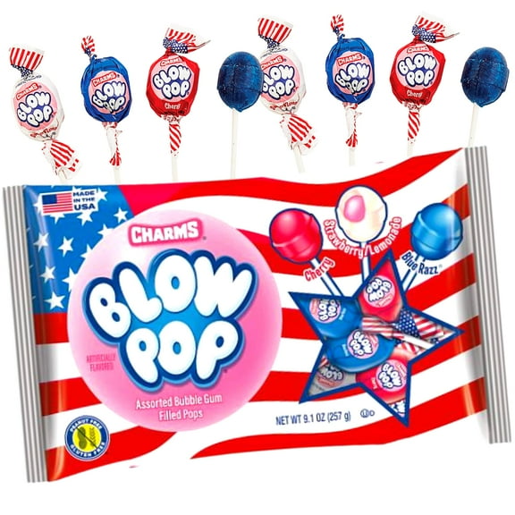 Patriotic USA Charms Blow DMF15 Pops: 14-Piece Bag