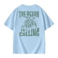 thumbnail image 7 of Girls T Shirts Short Sleeve Round Neck Basic Cute Print Tees Back To School Clothes Casual Preppy School Uniform Tops,Light Blue,8-9 Years, 7 of 7