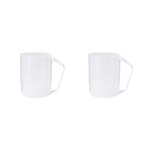 Advancent Vasos de plástico para baño de nuevo estilo, soporte para cepillo de ecológico, taza para enjuagar, cepillo para enjuague, blanco 2piezas