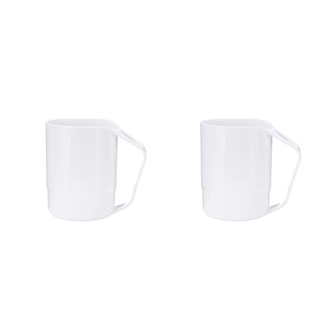 Advancent Vasos de plástico para baño de nuevo estilo, soporte para cepillo de ecológico, taza para enjuagar, cepillo para enjuague, blanco 2piezas