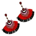 thumbnail image 1 of Pendientes de borla Yuyangstore bohemios para mujeres y niñas rojo, 1 of 8