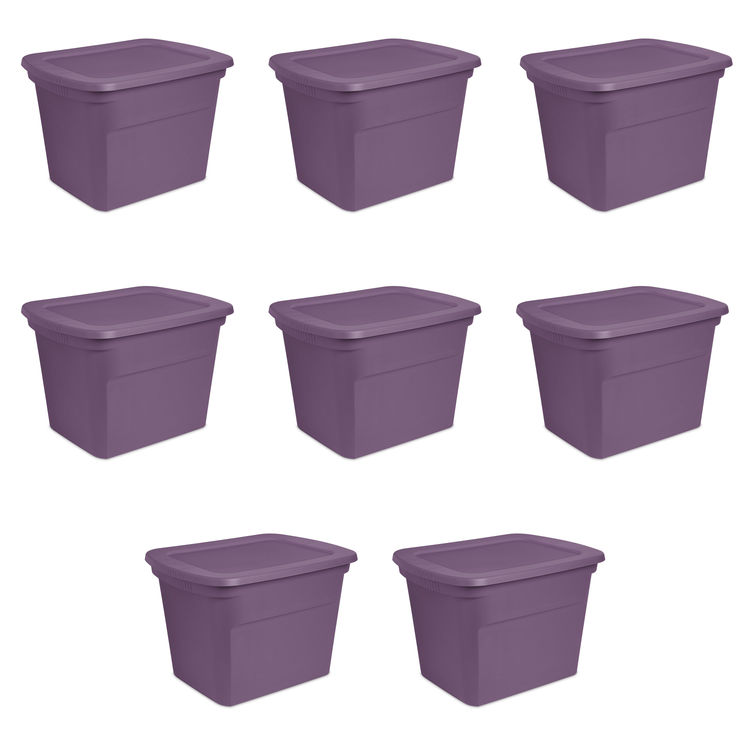 8 Piece Of Storage Containers 18 Gallon Durable Plastic Stacking With Lid Snaps 
