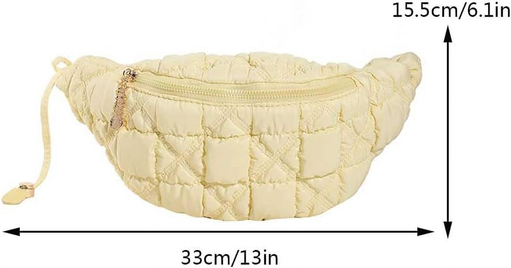 CAILDANL Quilted Crossbody Sling Bag Puffer Crossbody Fanny Pack Waist Bag Nylon Puffy Shoulder Bag Quilted Padding Crossbody Purse for Women